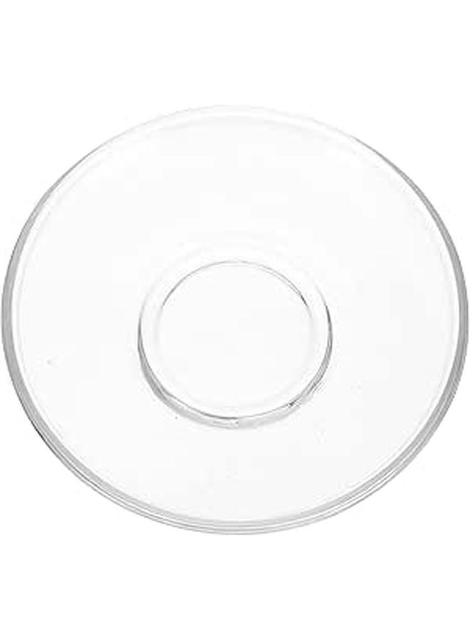 Clear Glass Tea Saucers 8.5cm Plates For Coffee And Snacks Set Of 2 - Image 1