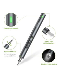 SYOSI Precision Electric Screwdriver - Portable, Rechargeable Power Tool with USB Charging and LED Light - Ideal for Phones, Cameras, Laptops  - Image 2