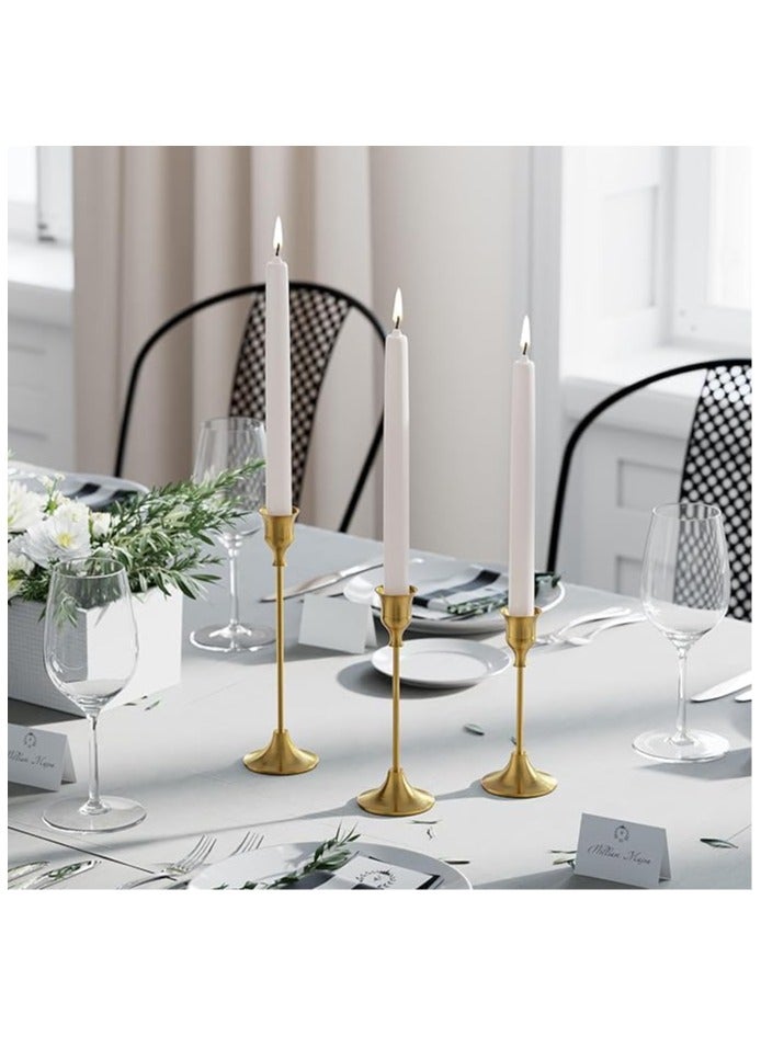 XICEN 3Pcs Gold  Candle Holder, Candle Stick Holders, Candlestick Holder Set for Dinning, Party, Vintage Modern Decorative Centerpiece for Table Mantel Wedding Housewarming Gift - Image 2