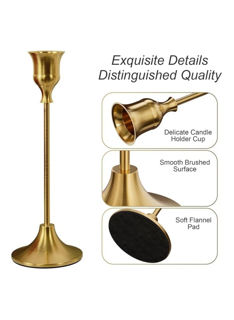 XICEN 3Pcs Gold  Candle Holder, Candle Stick Holders, Candlestick Holder Set for Dinning, Party, Vintage Modern Decorative Centerpiece for Table Mantel Wedding Housewarming Gift - Image 5