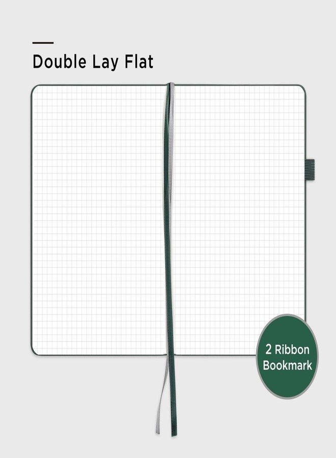 دفتر ملاحظات ⩓ Per Se Graph Journal، 160 صفحة، 14.5 × 20.32 سم، دفتر ملاحظات سميك مسطر للكتابة اليومية، مجلد شبكي (عبوة واحدة، أخضر) - Image 4