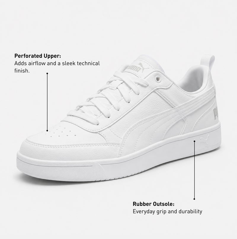 PUMA Dribble Unisex White Sneakers - Image 2