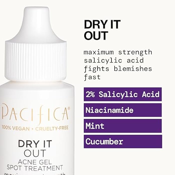Pacifica Acne Spot Treatment & Pimple Cream – Dry It Out Gel with 2% Salicylic Acid, Witch Hazel, Niacinamide – Dries Blemishes Overnight, Fights Breakouts & Redness, For Teens & Adults, Vegan Clean - Image 2