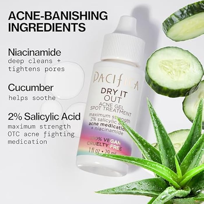 Pacifica Acne Spot Treatment & Pimple Cream – Dry It Out Gel with 2% Salicylic Acid, Witch Hazel, Niacinamide – Dries Blemishes Overnight, Fights Breakouts & Redness, For Teens & Adults, Vegan Clean - Image 5