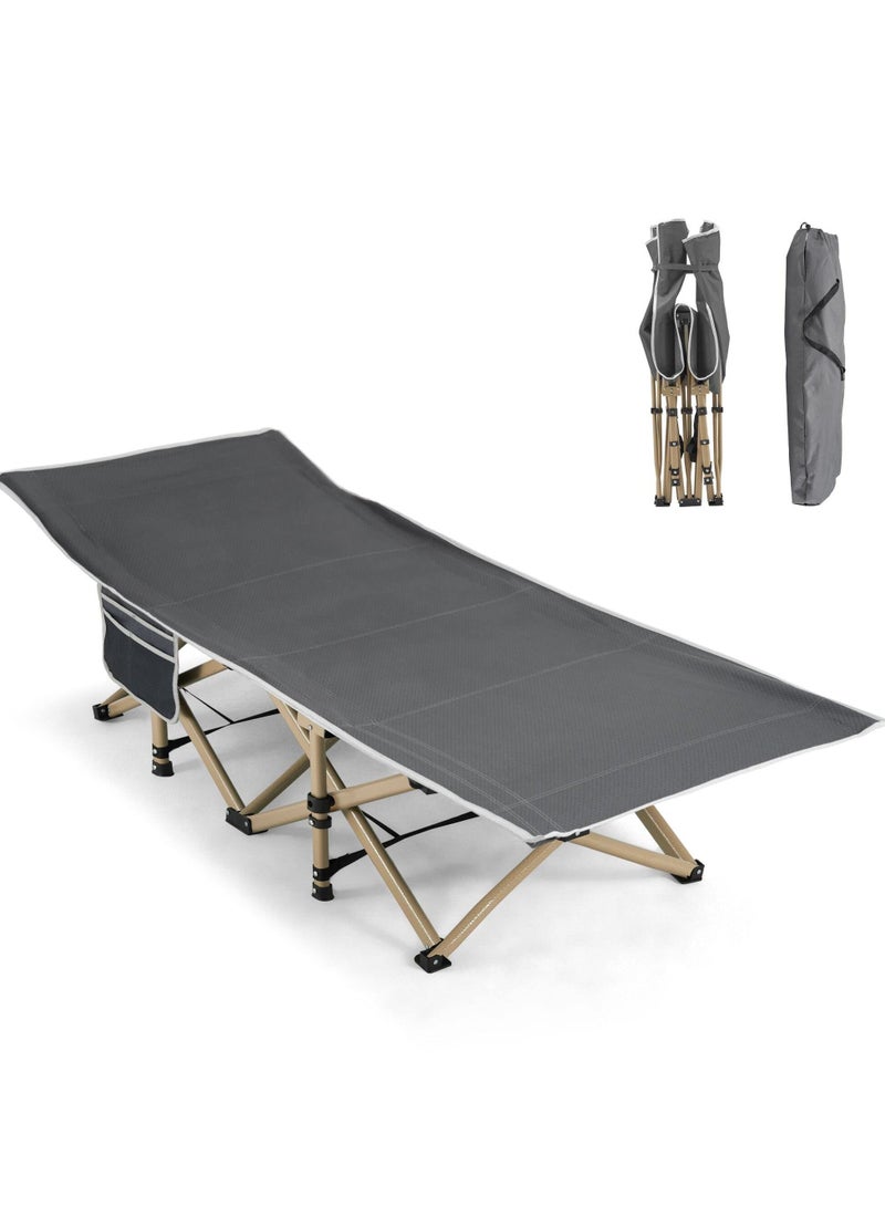 XiuWoo Folding camping cot, sleeping cot for adult, 190*71cm extra wide heavy duty camping cot max load 600LBS with carry bag, portable camping cot for outdoor camping/office, home nap - Image 1