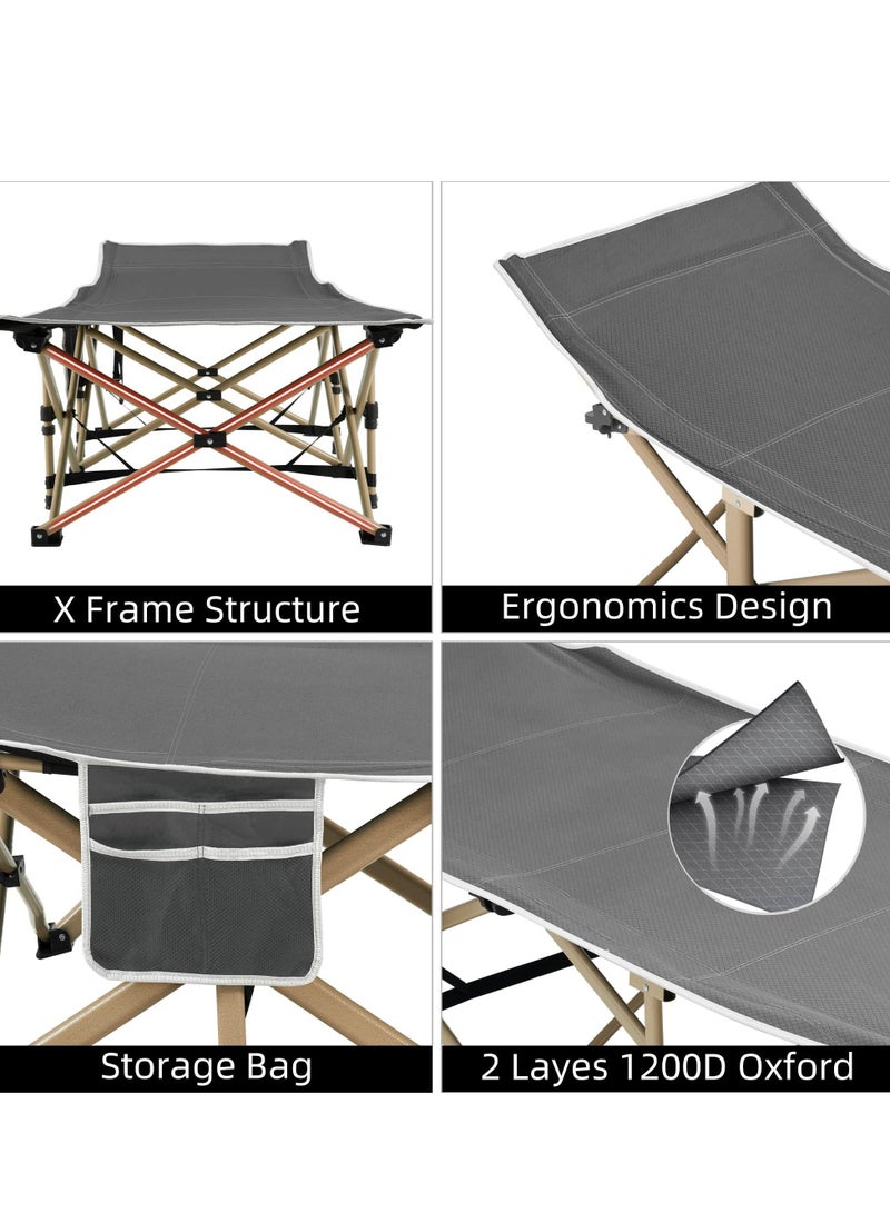 XiuWoo Folding camping cot, sleeping cot for adult, 190*71cm extra wide heavy duty camping cot max load 600LBS with carry bag, portable camping cot for outdoor camping/office, home nap - Image 3