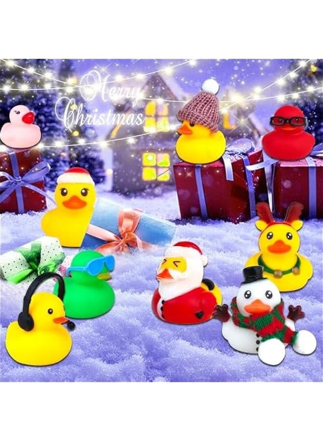 Advent Calendar Rubber Ducks 24 Days - 2024  Countdown Toys,Ducks Blind Box-Fun Xmas Countdown Bath Toys,Gift, Decoration, Collection. (A)  - Image 5