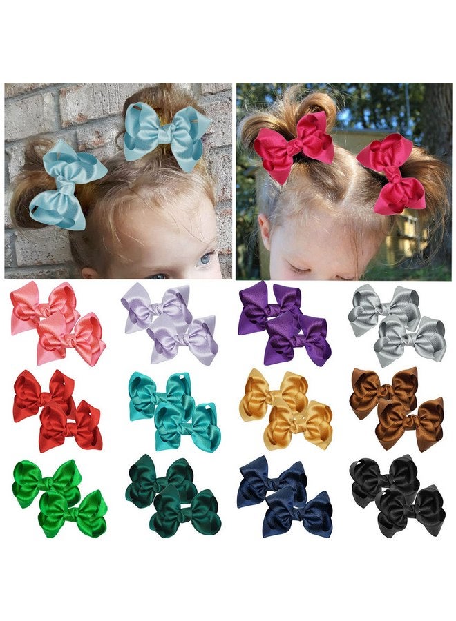 ZOONAI 3 Inch Baby Girl Hair Bows Clips Hairpin Headwear Little Teen Toddler Girls Kids Teens Toddlers Hair Accessories - Set of 2 (Light Gold) - Image 2