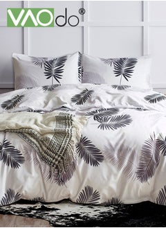VAOdo 4PCS Bedding Set King Size Comforter Set Skin-Friendly Solid Color Breathable Tropical Rainforest Style Duvet Cover Set 2.0M Bed 220*240CM  - Image 1