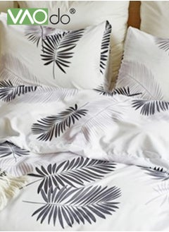 VAOdo 4PCS Bedding Set King Size Comforter Set Skin-Friendly Solid Color Breathable Tropical Rainforest Style Duvet Cover Set 2.0M Bed 220*240CM  - Image 3