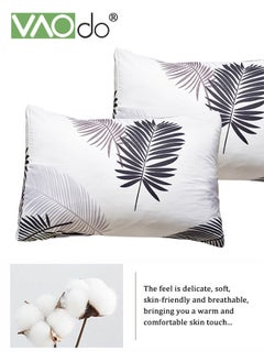 VAOdo 4PCS Bedding Set King Size Comforter Set Skin-Friendly Solid Color Breathable Tropical Rainforest Style Duvet Cover Set 2.0M Bed 220*240CM  - Image 5