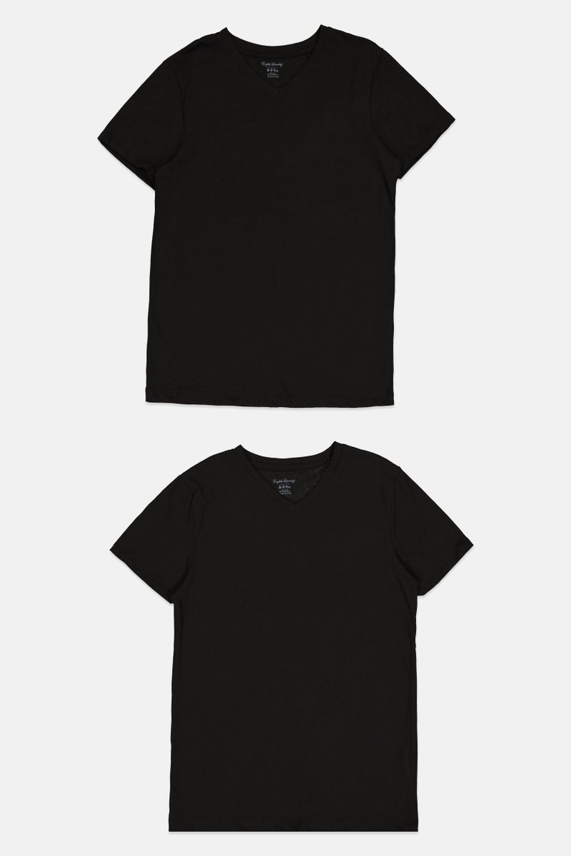 English Laundry Kids Boy 3 Pcs V-Neck Short Sleeves Solid T-Shirt, Multicolor  - Image 5
