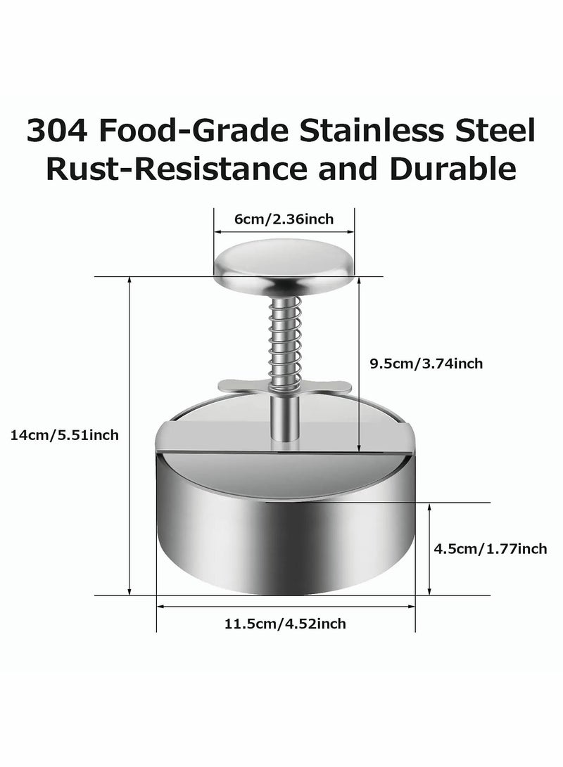 KASTWAVE Stainless Steel Burger Press, Stainless Steel Adjustable Hamburger Patty Maker, Non Stick Patty Making molds are Suitable for Beef, Vegetables, Burgers and Cooking,BPA Free - Ideal for BBQ, Silver  - Image 5