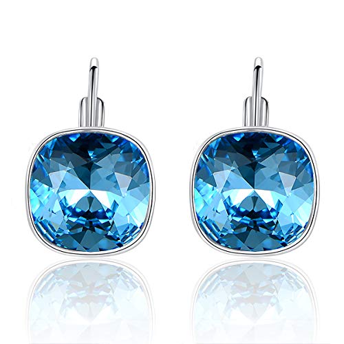 MDFUN Bella Drop Earrings Crystals 18K White Gold Plated Hypoallergenic Jewelry for Women - Image 1