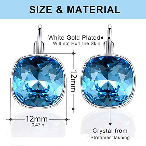 MDFUN Bella Drop Earrings Crystals 18K White Gold Plated Hypoallergenic Jewelry for Women - Image 4