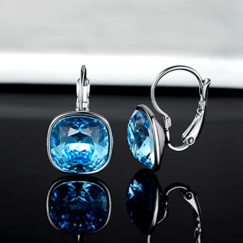 MDFUN Bella Drop Earrings Crystals 18K White Gold Plated Hypoallergenic Jewelry for Women - Image 5