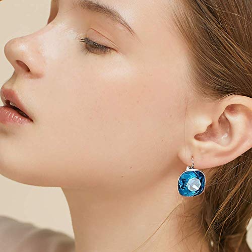 MDFUN Bella Drop Earrings Crystals 18K White Gold Plated Hypoallergenic Jewelry for Women - Image 2