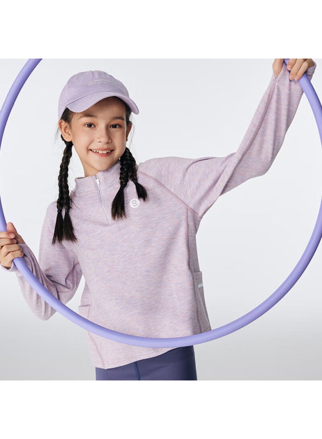 Onmygame Children's Long Sleeve T-shirt, Autumn And Winter Soft And Skin-friendly, Boys And Girls Undershirt, Cherry Blossom Pink , Size 120