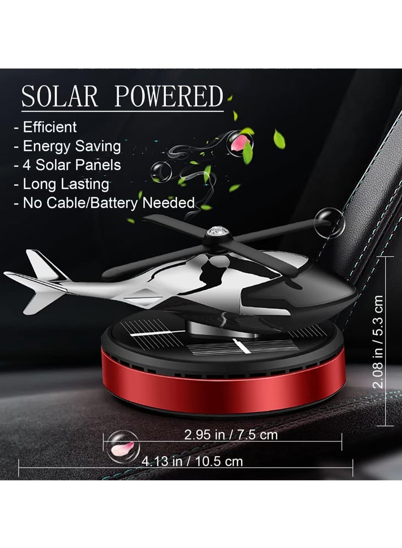TIGER Al Alloy Solar Powered Rotating Helicopter Shape Car Air Purifier – Stylish Interior Décor for Home & Car, Eco-Friendly Aromatherapy Diffuser & Air Freshener (Red) - Image 2
