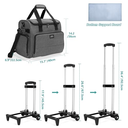 CURMIO Rolling Teacher Bag, Rolling Cart for Teachers with Wheels, Large Teacher Tote Bag for Women, Gray(Patented Design) - Image 4