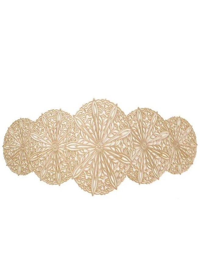 MONKDECOR (O.F) Table Runner | Coffee Table Runner | Center Table Runner | Dining Table Runner | Kitchen Runner | Leather Runner for Party, Wedding, Family Dinners | Gola | Golden - Image 2