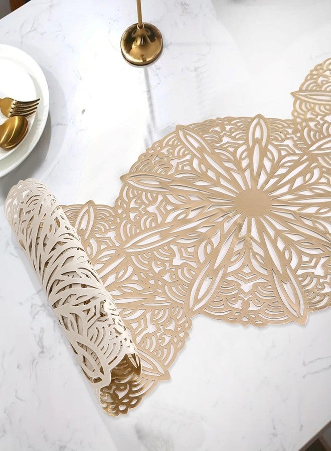 MONKDECOR (O.F) Table Runner | Coffee Table Runner | Center Table Runner | Dining Table Runner | Kitchen Runner | Leather Runner for Party, Wedding, Family Dinners | Gola | Golden - Image 4