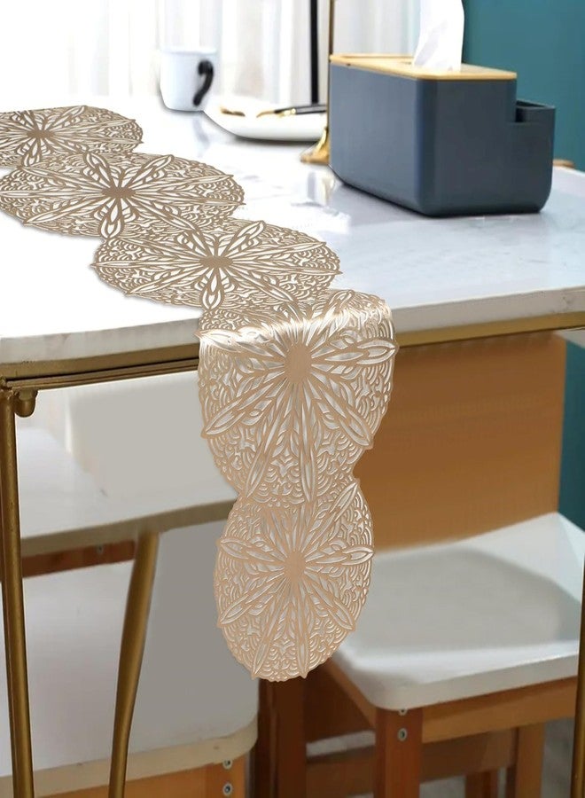 MONKDECOR (O.F) Table Runner | Coffee Table Runner | Center Table Runner | Dining Table Runner | Kitchen Runner | Leather Runner for Party, Wedding, Family Dinners | Gola | Golden - Image 3