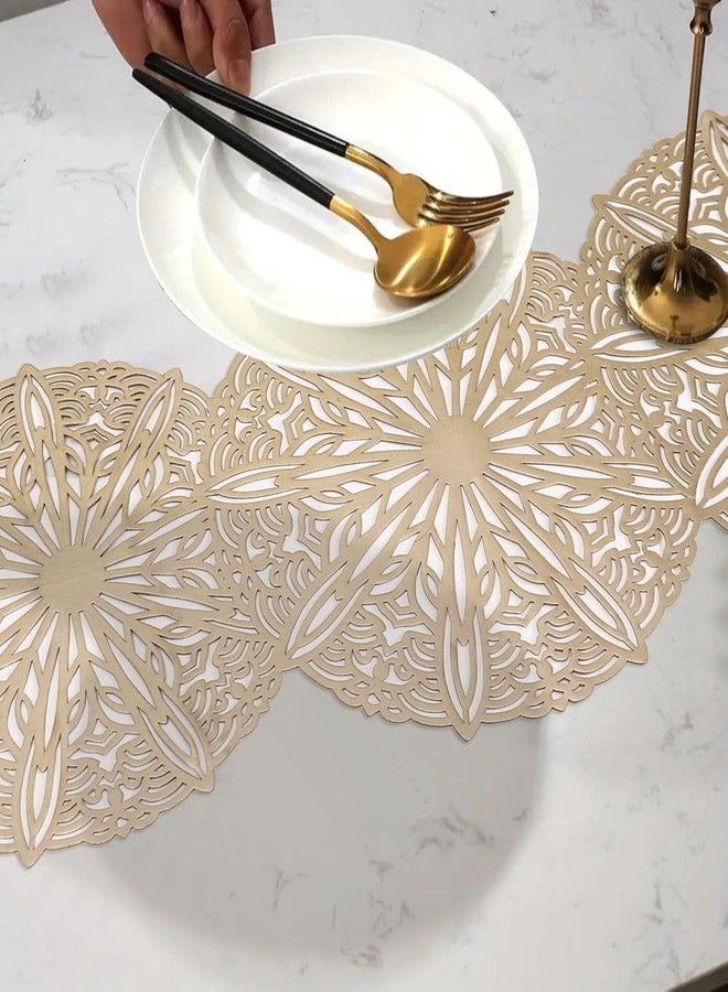MONKDECOR (O.F) Table Runner | Coffee Table Runner | Center Table Runner | Dining Table Runner | Kitchen Runner | Leather Runner for Party, Wedding, Family Dinners | Gola | Golden - Image 5