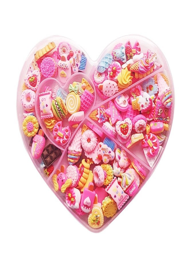 GOGOONLY 100pcs Charms Kawaii Cute Set Resin Candy Charms Mixed Assorted Sweets Flatback Beads Making Supplies for DIY Craft Making and Ornament Scrapbooking With Case (Dessert (100pcs)) - BH001074 - Image 1