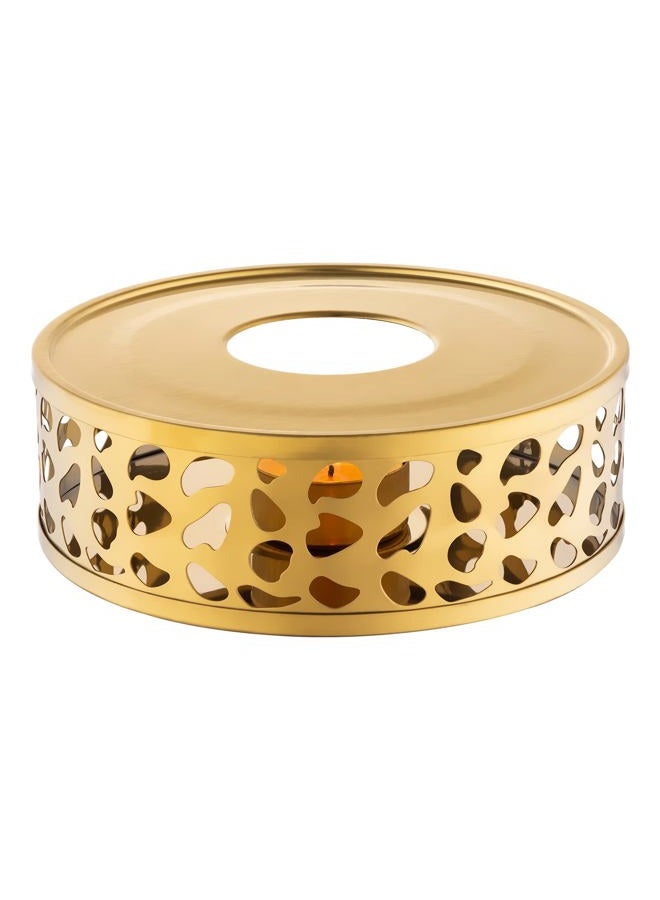 Simtive Teapot Warmer, Brushed Stainless Steel Tea Warmer with Tealight Holder, Gold - Image 5