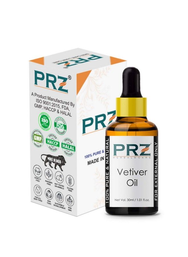PRZ Vetiver Essential Oil Pure Natural & Therapeutic Grade Oil For Aromatherapy Skin Care & Hair Care 30 Ml - Image 3