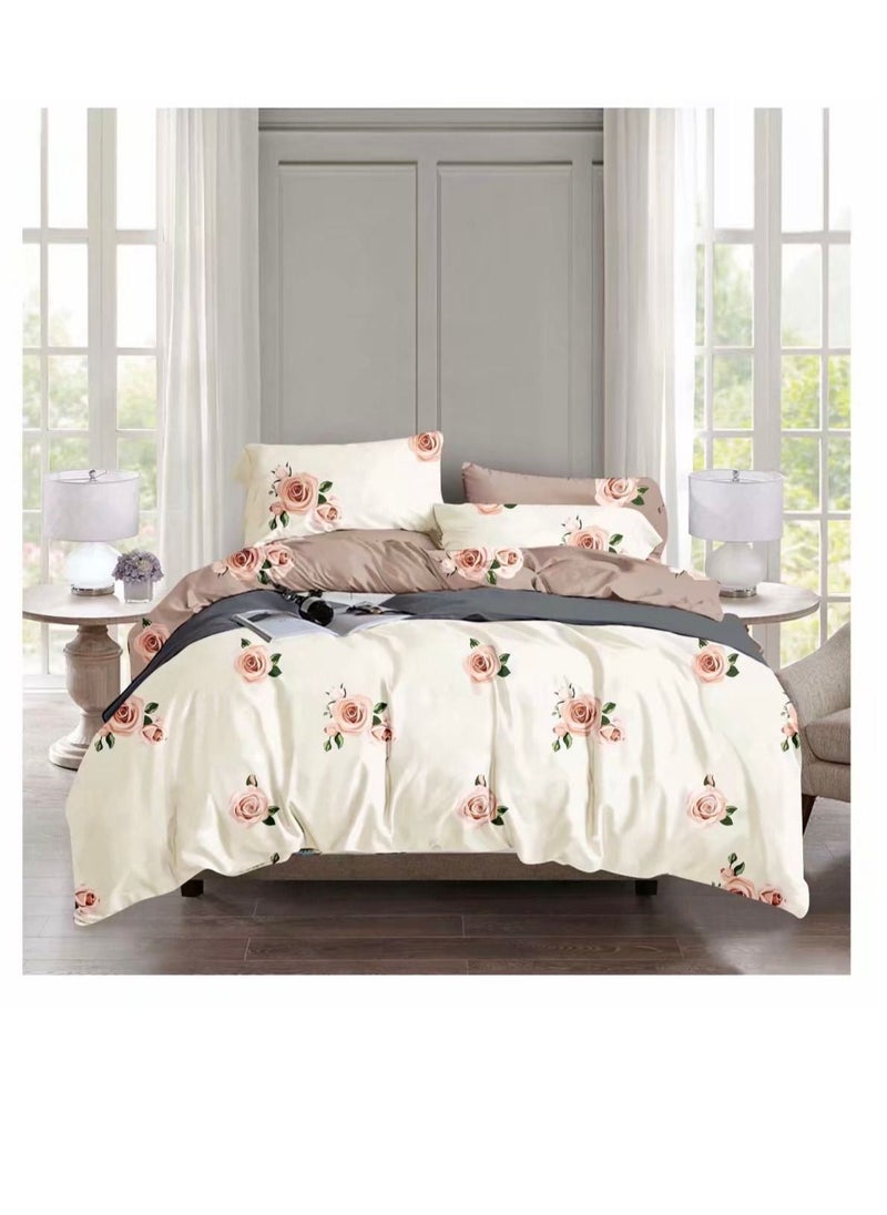 Generic - King Size Stylish Comforter Set, 100% Cotton Multicolor, Fitted Bedsheet 6Pcs set, 220x240cm - Image 1