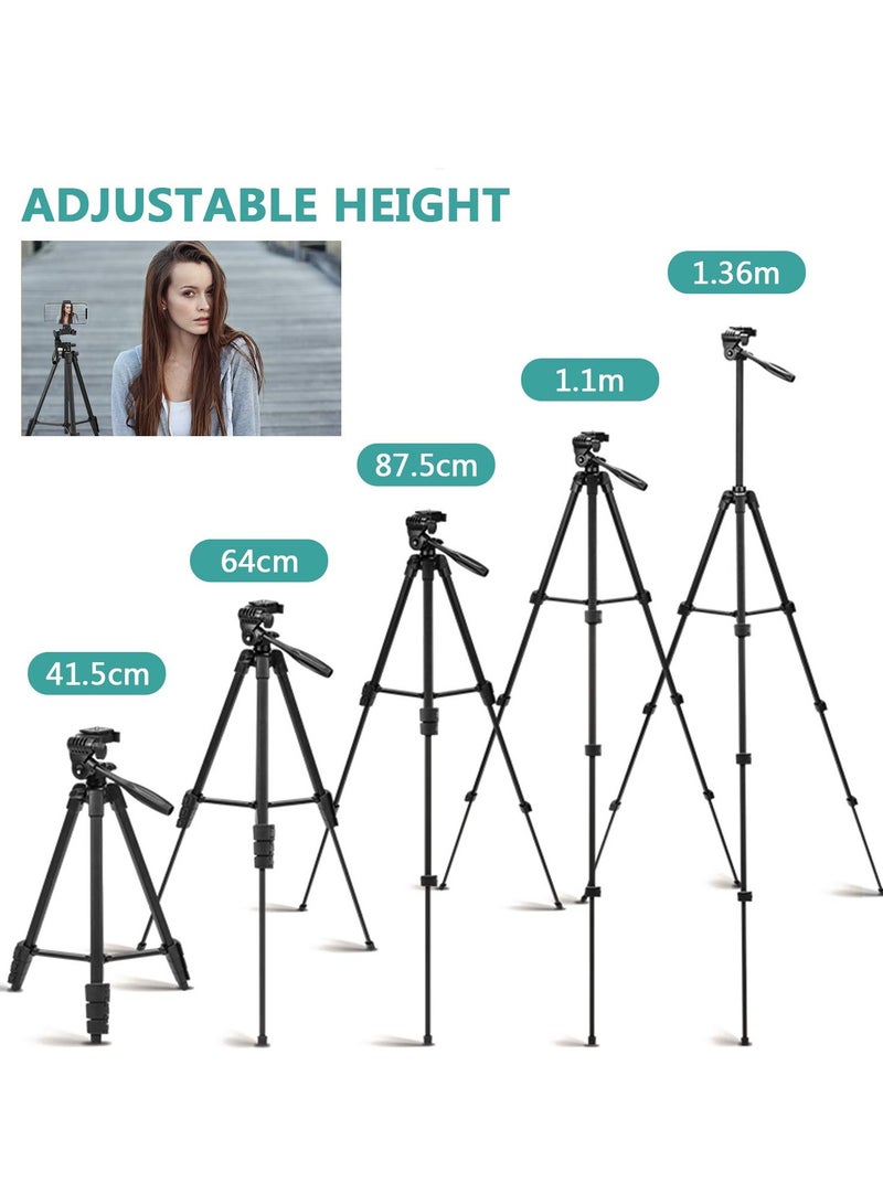 erorex 10 Inches Led Selfie Ring Light With 54 Inches Tripod Stand and Cellphone Holder for Live Stream Makeup Youtube Video Dimmable Beauty Ringlight  - Image 2