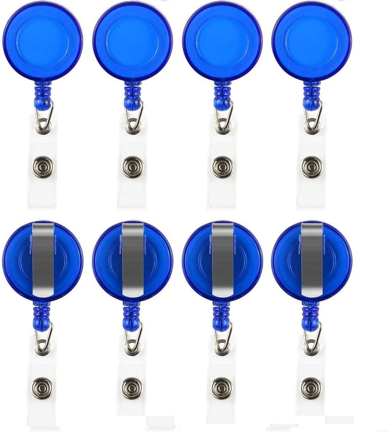 NSSP Round Shape Yo-Yo Retractable Key Ring for ID Card Holder (Blue, pack of 2) - Image 1