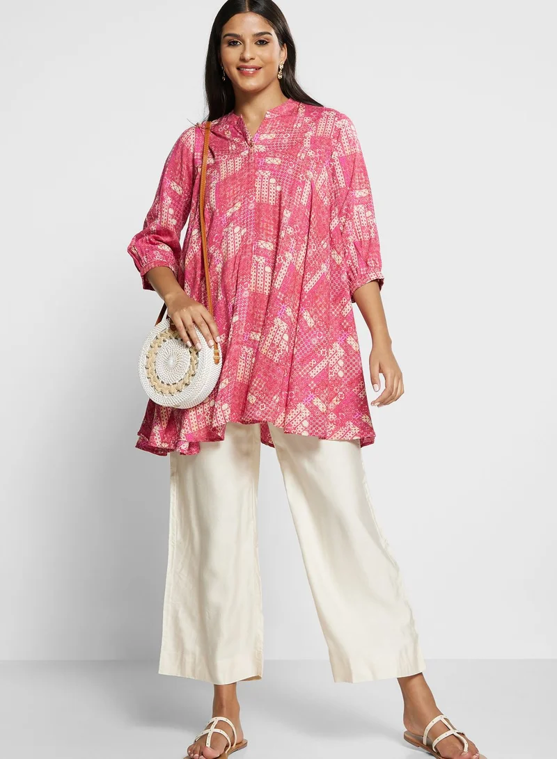 Biba Floral Print Tiered Top