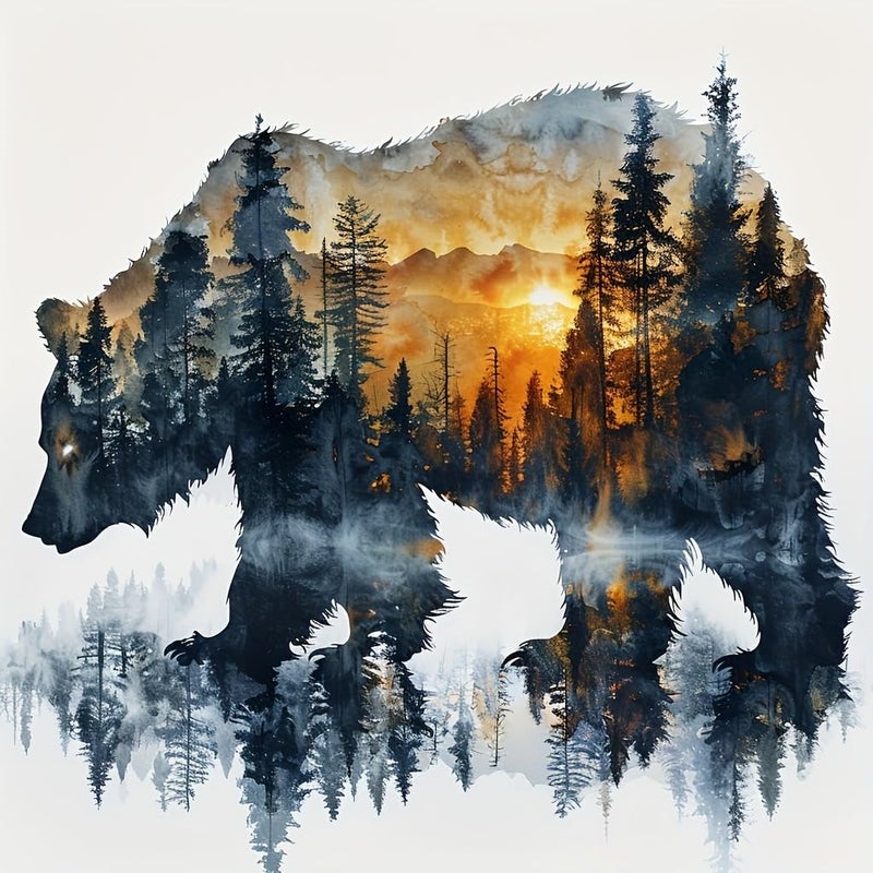 DIYCYCY Forest Bear Diamond Art Kits for AdultsDIY 5D Diamond Painting Kits for Beginners Round Full Drill Diamond Dots PaintingsDiamonds Pictures Gem Art for adults Crafts Home Decor 1378x1378in