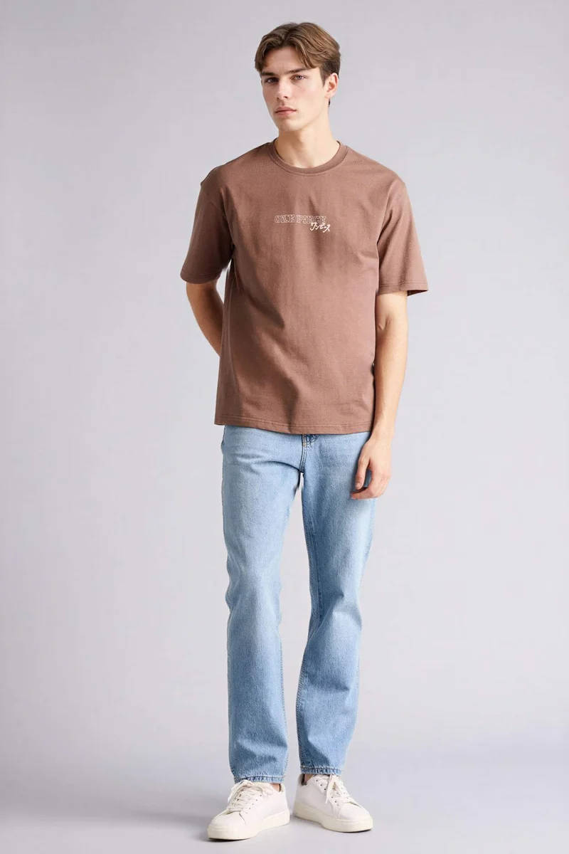 DeFacto Boxy Fit One Piece Crew Neck Short Sleeve T-Shirt