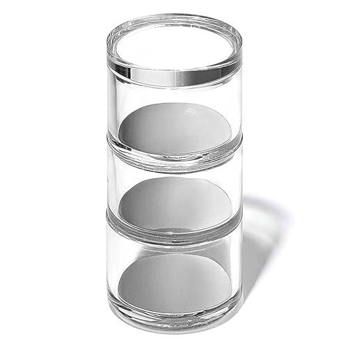 OfficeGoods 3-Tier Stackable Acrylic Holder- Stylish Desk Organizer and Storage for Office or Home – Transparent Round Design with Silver Metal Base - Image 1