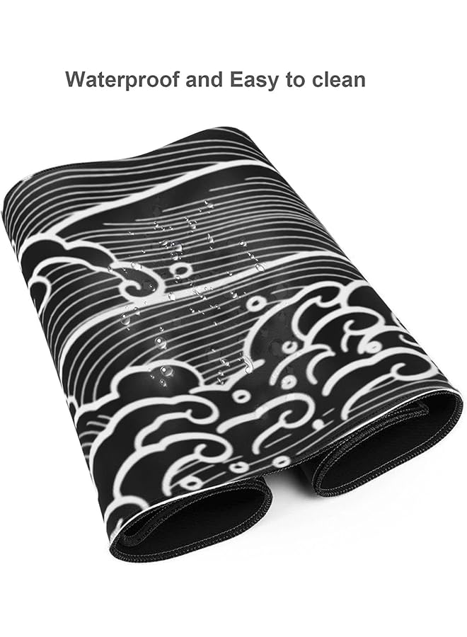 erorex Large Gaming Mouse Pad Extended Xl Mouse Pad White Wave Mouse Pad With Anti Slip Base 31.5 X 11.8 Inch Mouse Pad For Home Office Gaming Working - Image 4