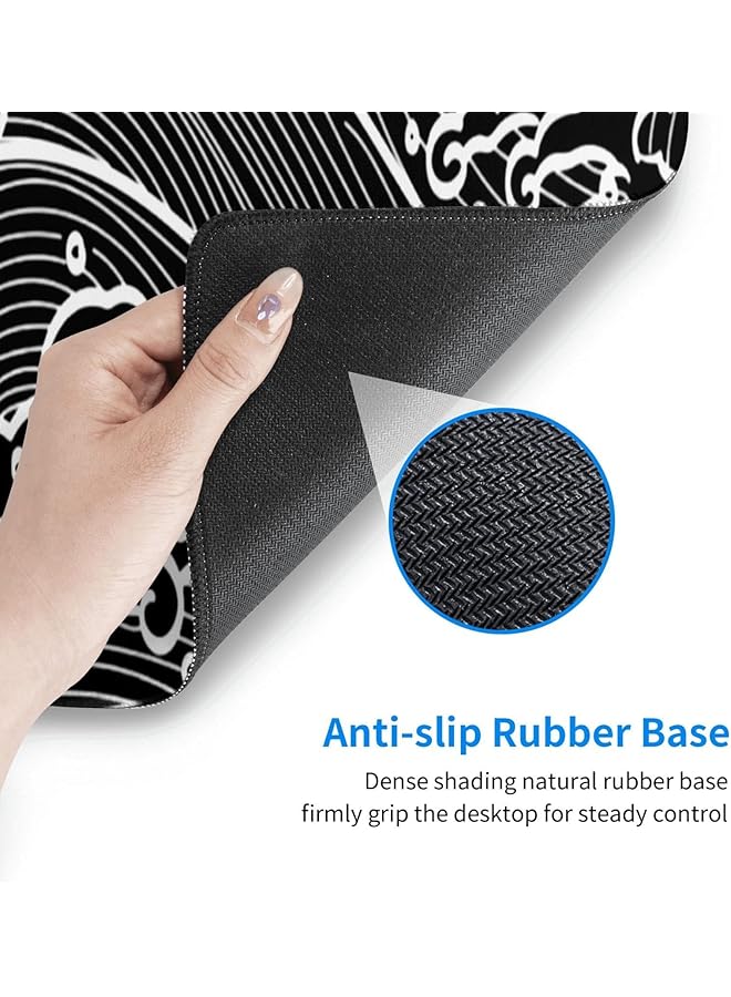 erorex Large Gaming Mouse Pad Extended Xl Mouse Pad White Wave Mouse Pad With Anti Slip Base 31.5 X 11.8 Inch Mouse Pad For Home Office Gaming Working - Image 3