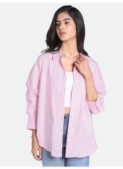 Dennis Lingo Red Casual Shirt for Women, Relaxed Fit, Cotton Comfort  - Image 5
