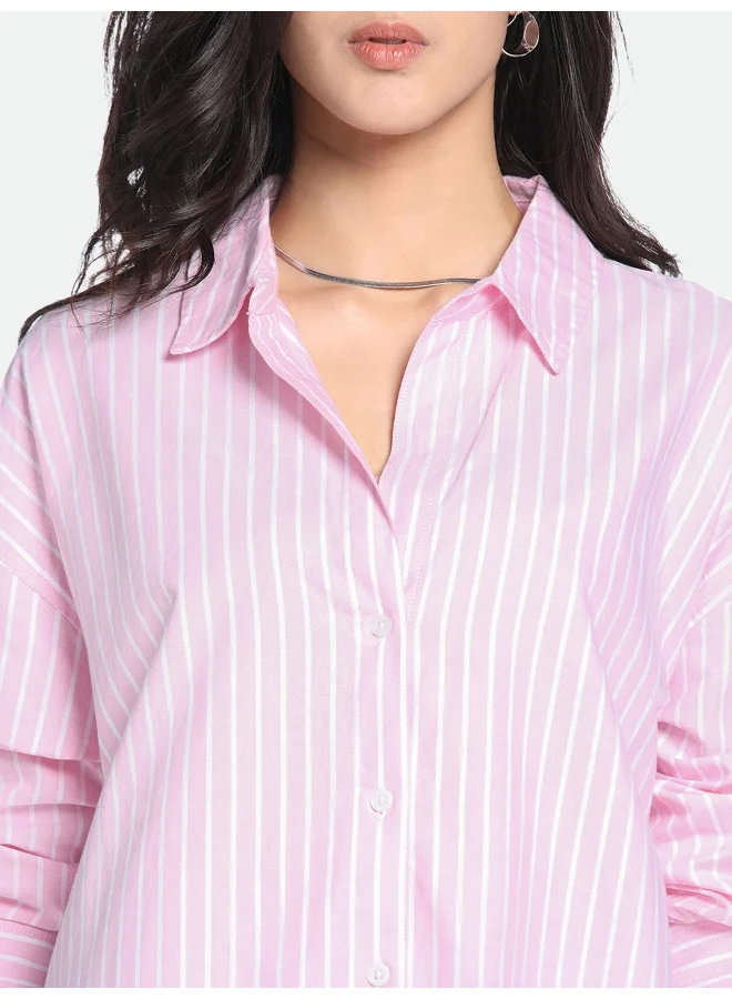 دينيس لينغو Red Casual Shirt for Women, Relaxed Fit, Cotton Comfort
