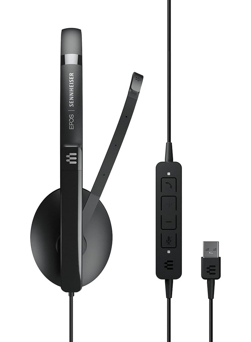 Sennheiser ADAPT 160 headset including leather ear cushions, Adapt 160 USB II 1000915 Black - Image 1