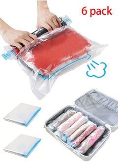 Roll Up Travel Compression Reusable Vacuum Bags Hand Roll Travel Storage Bag Saves 75% of Storage Space bags No Need For Vacuum Machine Or Pump (3 Medium Roll/3 Small Roll) - pzsku/Z8D2224374C24981BE886Z/45/_/1734412071/8058e296-4acd-4847-a898-80c5af564ed6