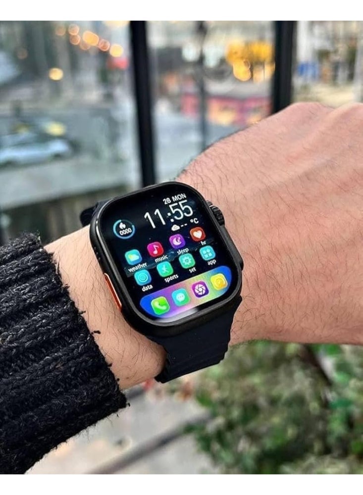 ساعة W&O X8 + Ultra الذكية، واحدة من أكثر الساعات شعبية والتي تأتي بتصميم مشابه لساعة App__le Ultra وتعمل مع تطبيق Wearfit Pro الشهير. - Image 1