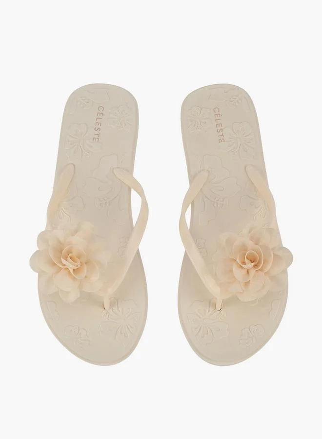 Celeste Women Floral Embossed Flip-Flops
