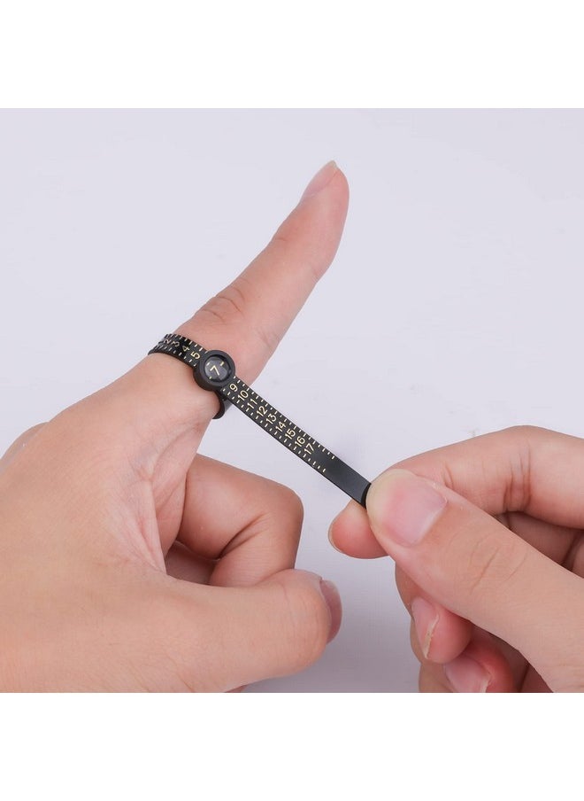 KINBOM - 2Pcs Ring Sizer Belt Measuring Tool Reusable Finger Size Gauge Finger Size Gauge Measure Tool Finger Sizer Jewelry Sizing Tool 117 Us Rings Size (Black) - Image 1