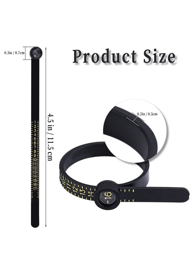 KINBOM - 2Pcs Ring Sizer Belt Measuring Tool Reusable Finger Size Gauge Finger Size Gauge Measure Tool Finger Sizer Jewelry Sizing Tool 117 Us Rings Size (Black) - Image 1