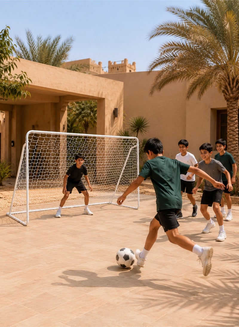 واكيمي مرمى كرة قدم محمول للأطفال 240×90×150 سم، شبكة تدريب في الحديقة للاعبين الشباب، مرمى كرة قدم خفيف وسهل التركيب للألعاب الخارجية العائلية - Image 3