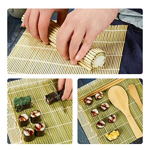 ISSEVE Sushi Making Kit Sushi Bazooka Maker with Bamboo Mats and Chopsticks, Paddle, Spreader, Sushi Knife, DIY Sushi Roller Machine - Image 5
